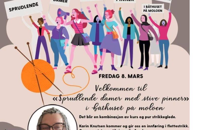 Sprudlende kvinnedag i Naustet til Kystlaget i Sund, fredag 8.mars kl 18.00-22.00